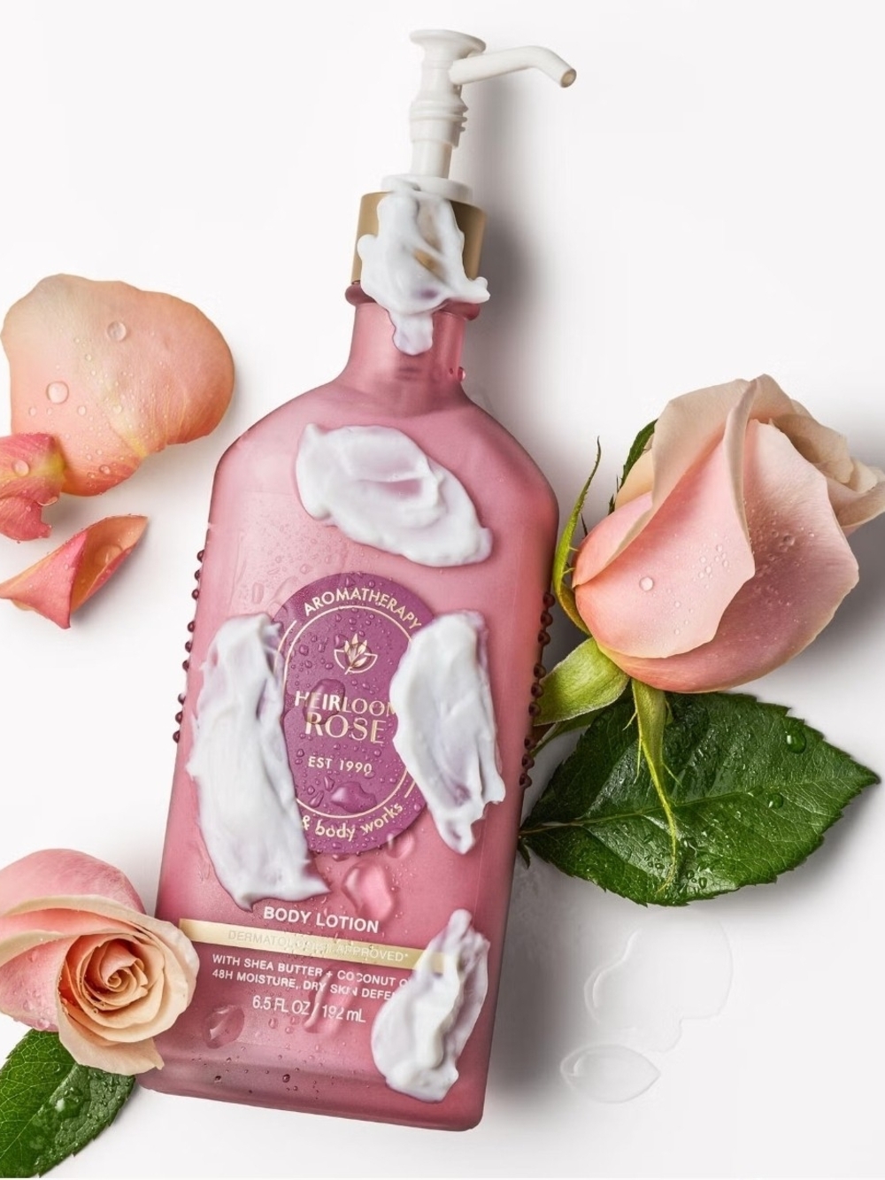 Bath & Body Works Heirloom Rose Lotion - Rose Pink with Gold Pump - Picture 2 of 3